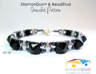 Pattern BeadMaster Pyramid Stud Bracelet uses DiamonDuo Pyramid Studs FOC with bead purchase